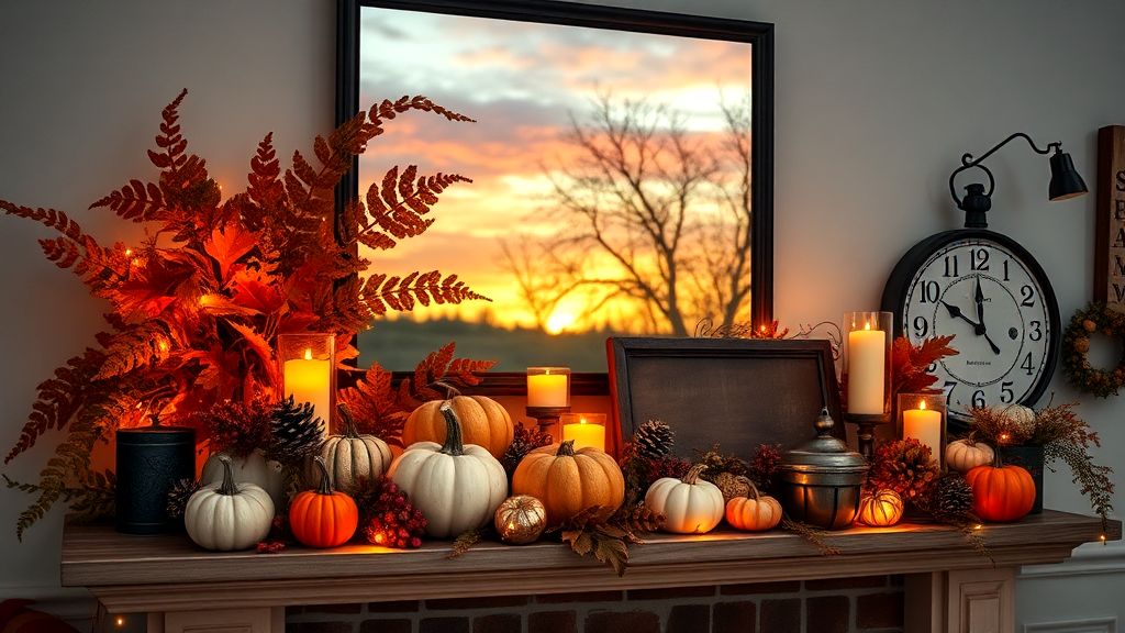 Stylish Fall Mantel Decor