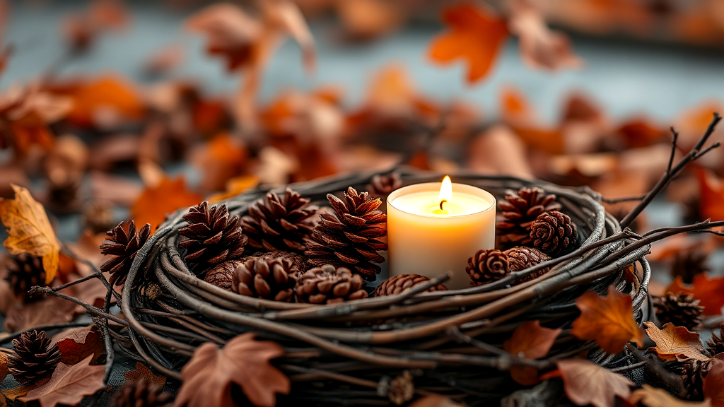 Crafting Candle Holders from Pinecones and Twigs