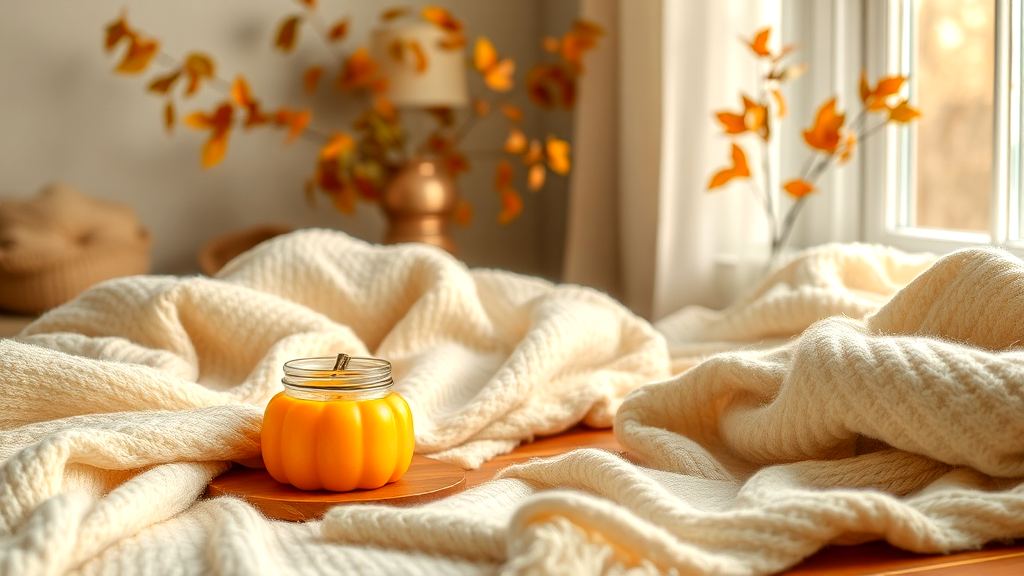 Soft Cream Fabric Pumpkin Throws